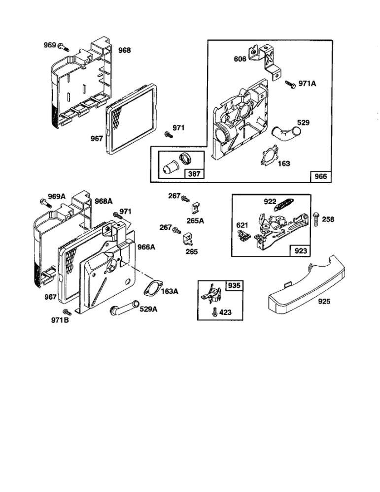 Gasket-Air Cleaner Diagram and Parts List for 124800-124899 3201-3246 Briggs and Stratton Engine